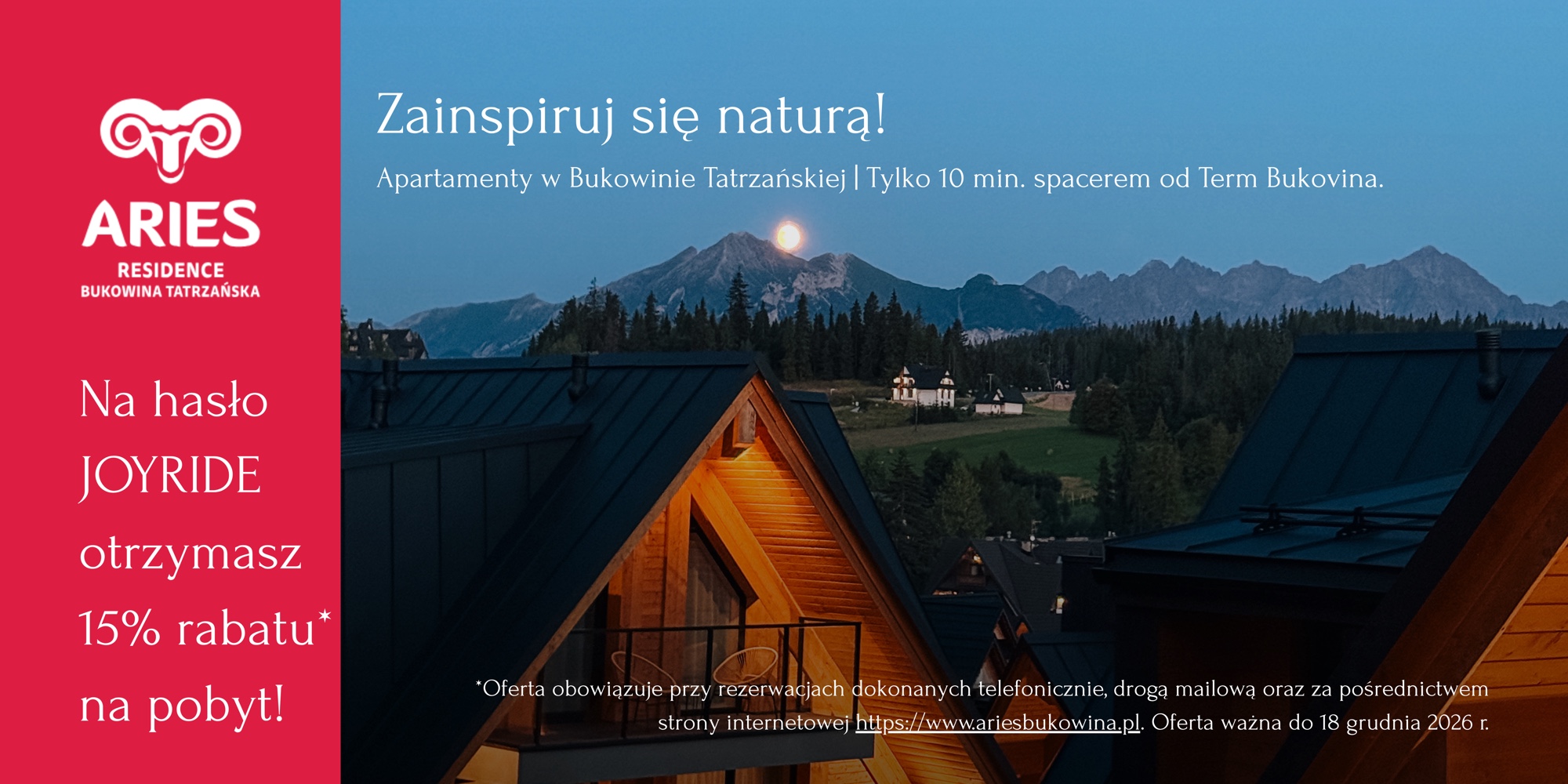 Aries Residence Bukowina Tatrzańska – rabat 15% na hasło JOY RIDE